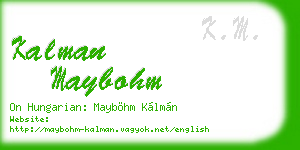 kalman maybohm business card